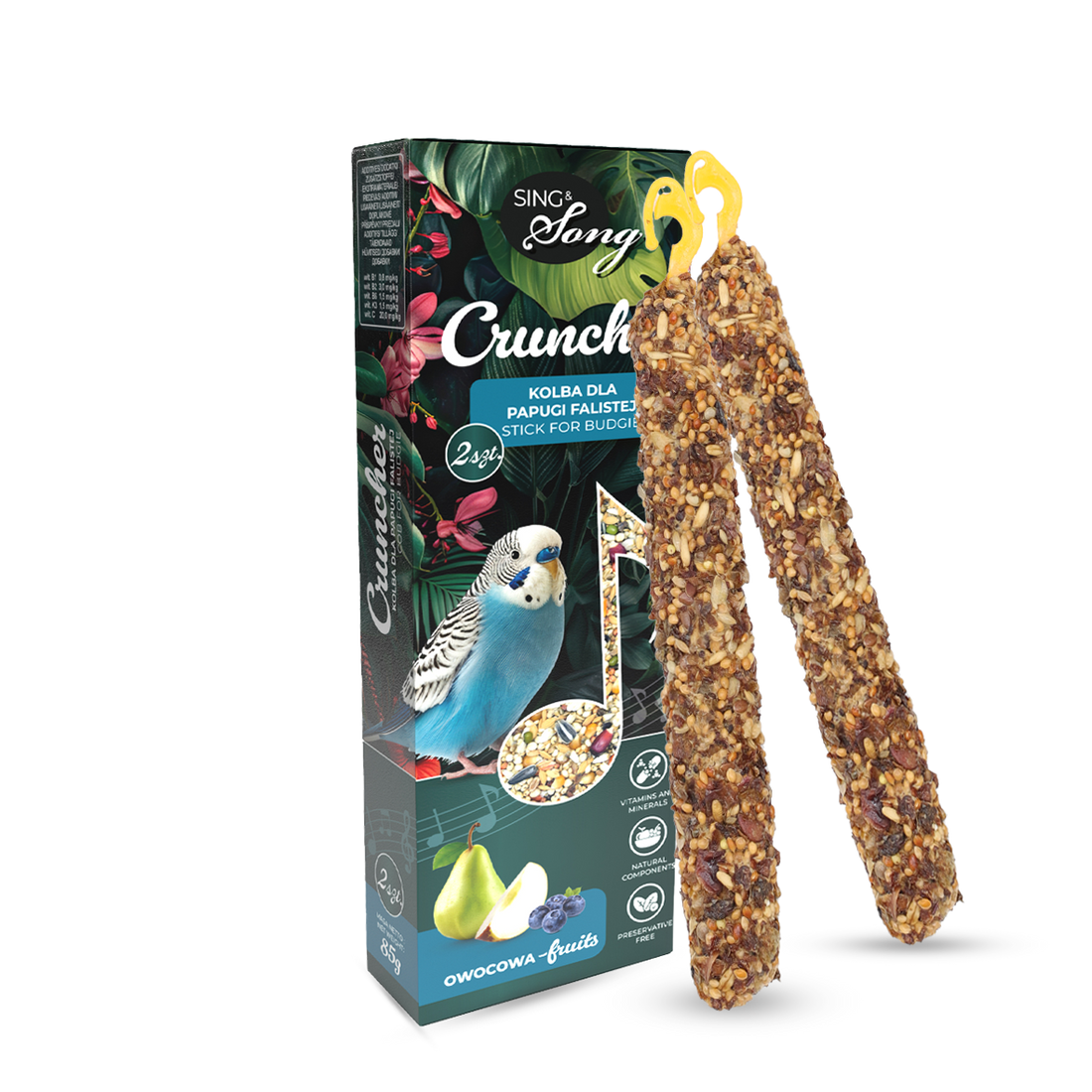 SING & SONG Crunchers For Budgie Fruits 85g