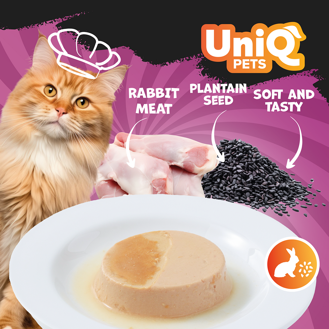 Uniq PETS Cat Wet Food Rabbit Pate 30g