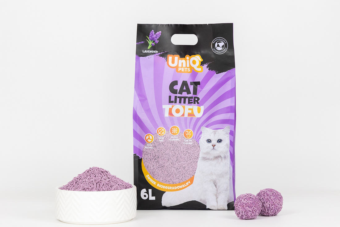 UNIQ PETS Tofu Biodegradable Cat Litter 2,5kg / 6L Lavender