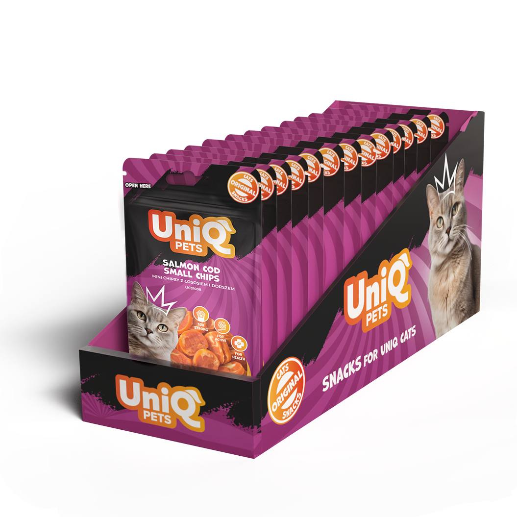 UNIQ PETS Cat Snacks Salmon And Cod Small Chips 50g