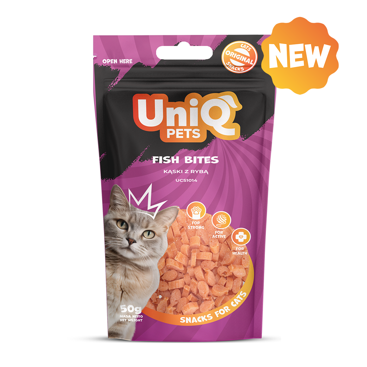 UNIQ PETS Cat Snacks Fish Bites 50g