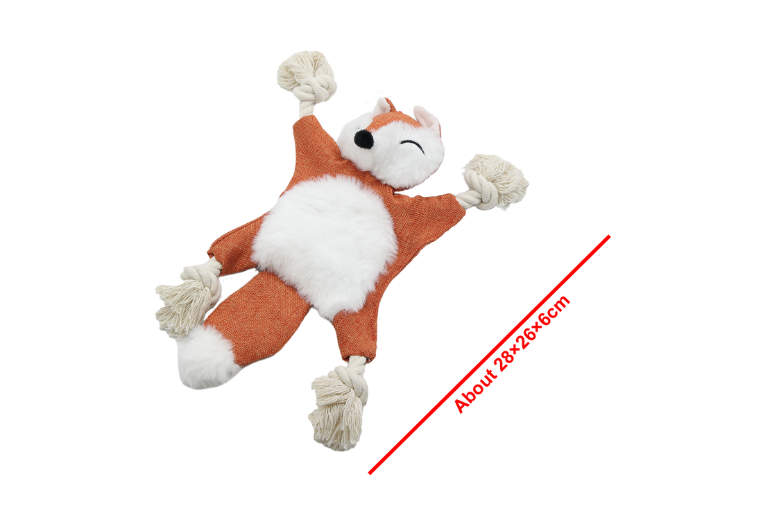 BB Dog Cuddle Toy Rustling Fox With Ropes 28x26cm