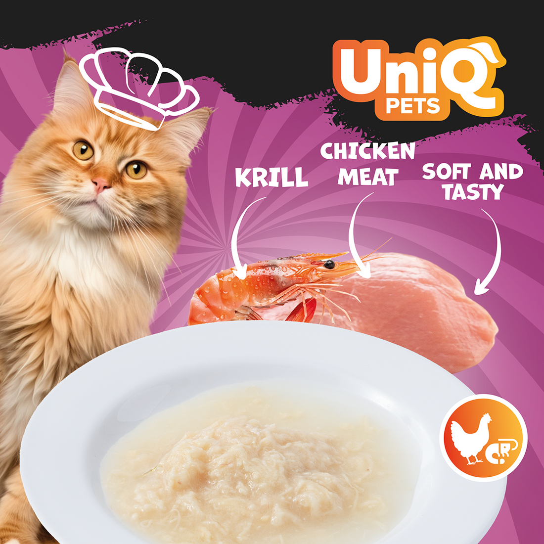 Uniq PETS Cat Wet Food Chicken & Krill Soup 30g