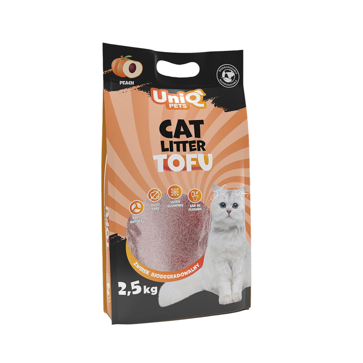 UNIQ PETS Tofu Biodegradable Cat Litter 2,5kg / 6L Peach