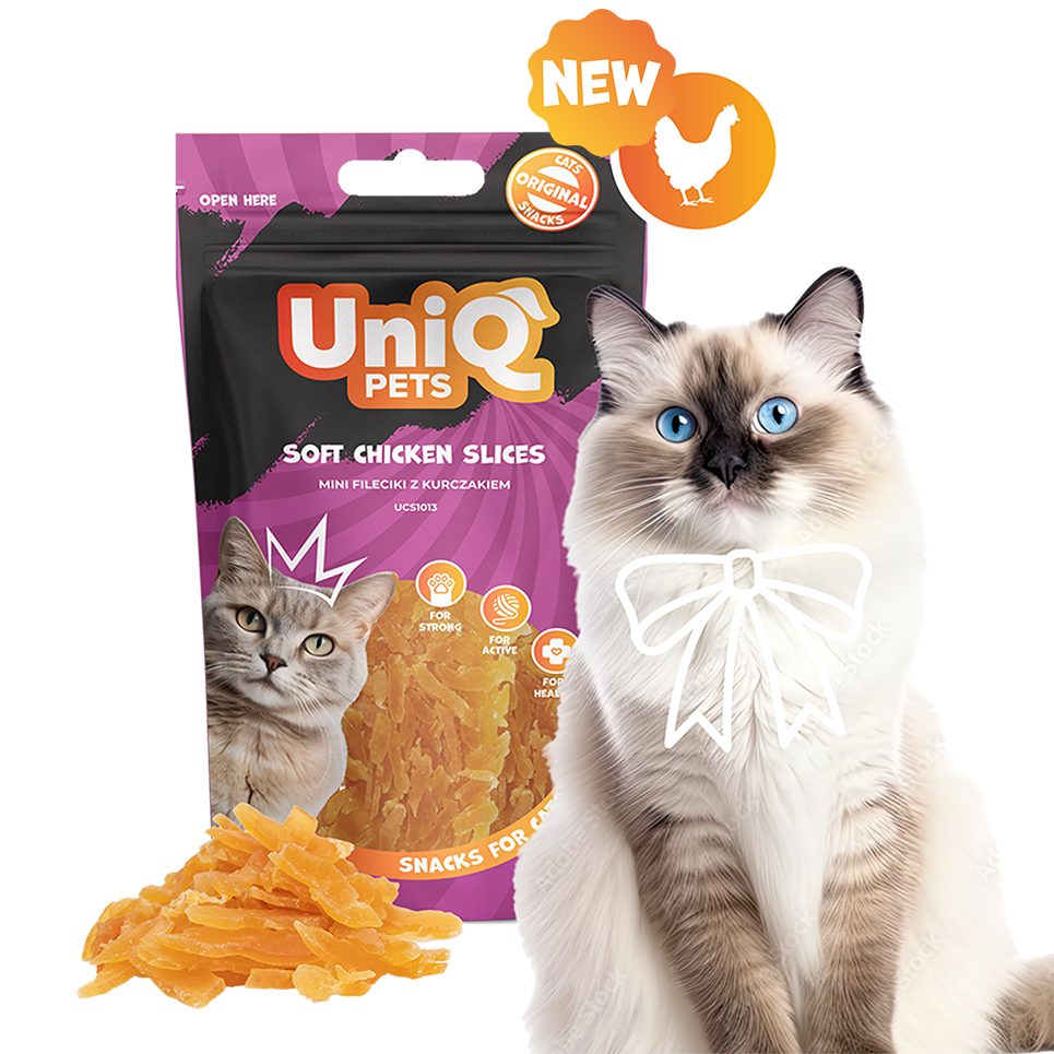 UNIQ PETS Cat Snacks Soft Chicken Slices 50g