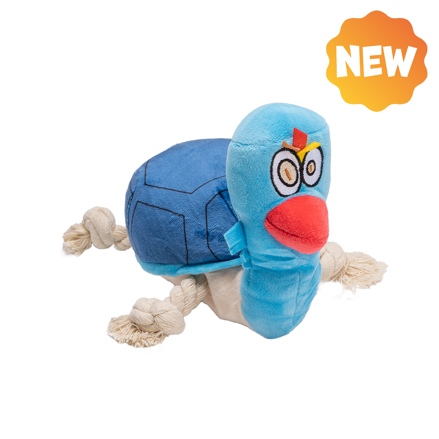 UNIQ PETS PLUSH DOG TOY WATER FRIENDS Blue Rooster Tug Toy with a Squeaker