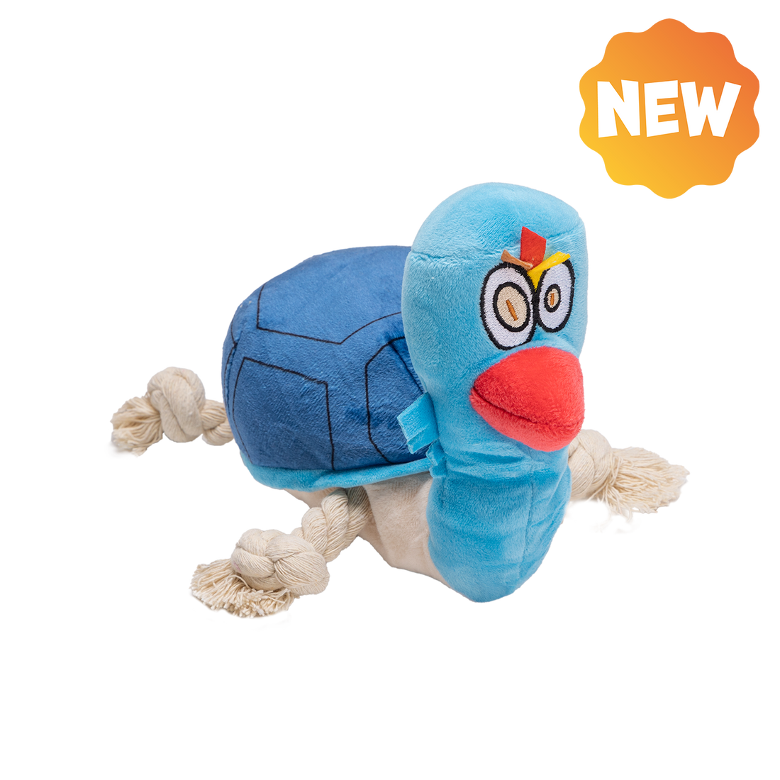 UNIQ PETS PLUSH DOG TOY WATER FRIENDS Blue Rooster Tug Toy with a Squeaker