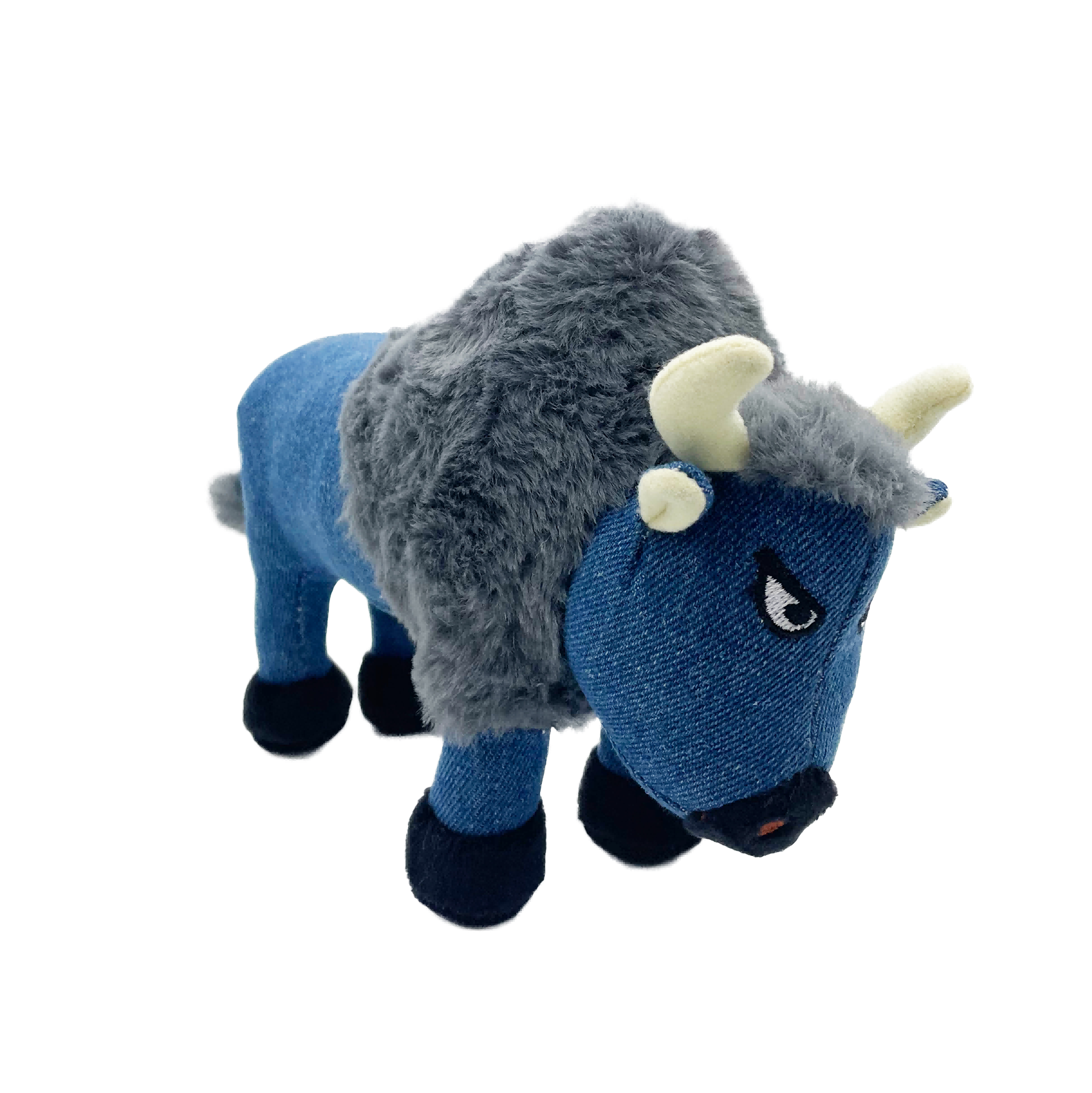 UNIQ PETS PLUSH DOG TOY WILD FRIENDS Blue Bison With a Squeaker