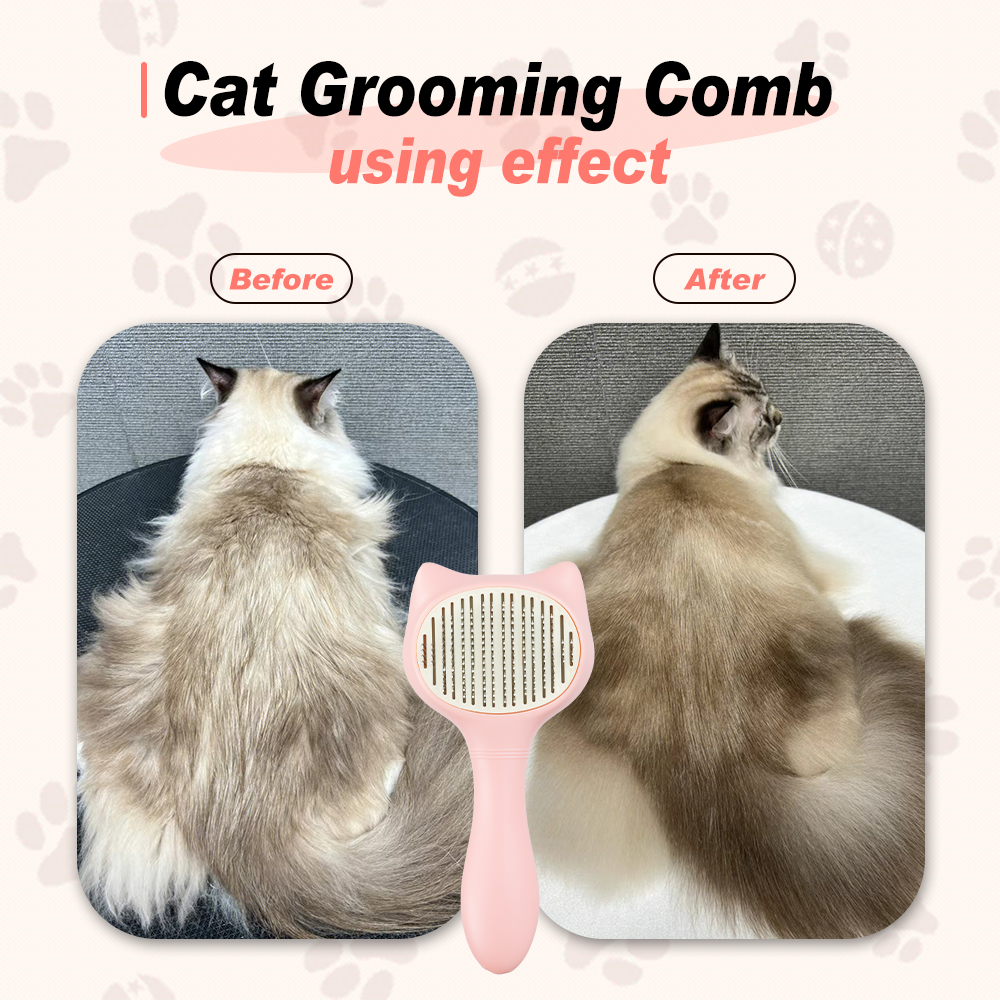 UNIQ PETS GROOMING BEAUTYCARE Cat-Shaped Comb Pink