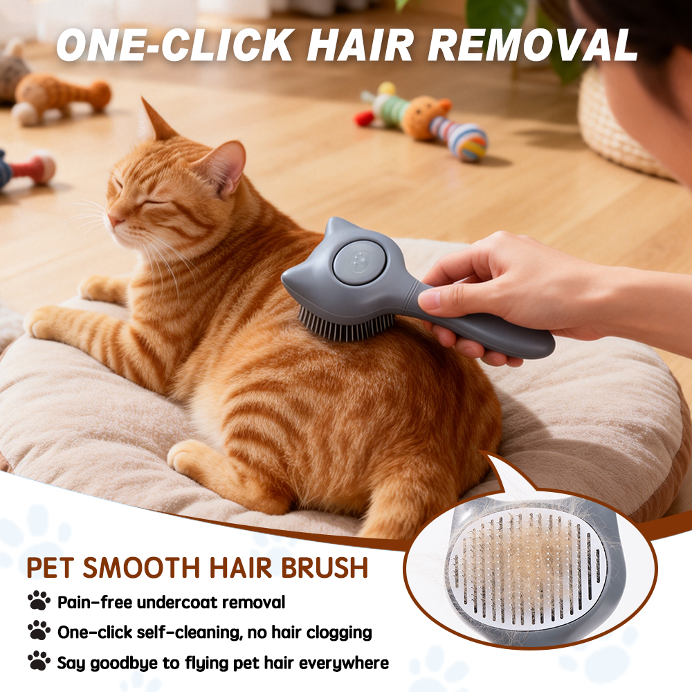 UNIQ PETS GROOMING BEAUTYCARE Cat-Shaped Comb Grey