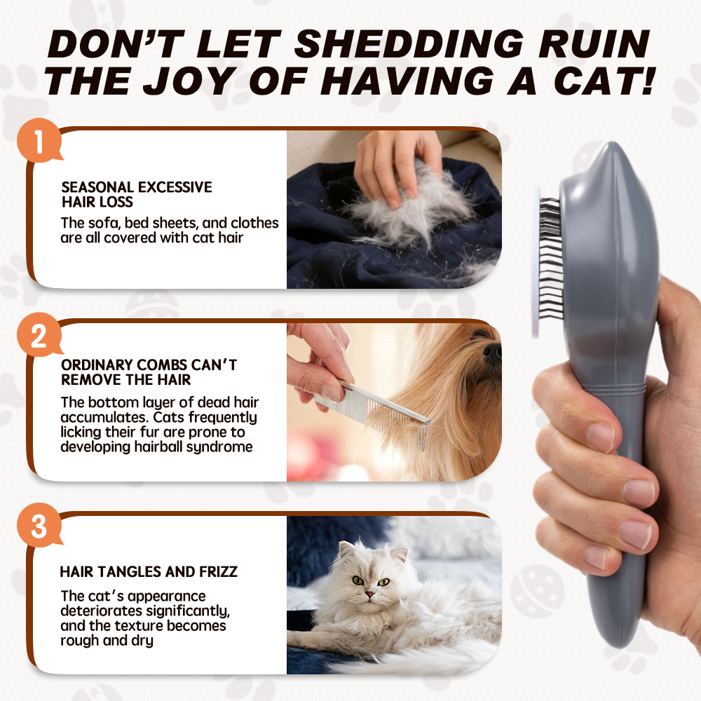 UNIQ PETS GROOMING BEAUTYCARE Cat-Shaped Comb Grey