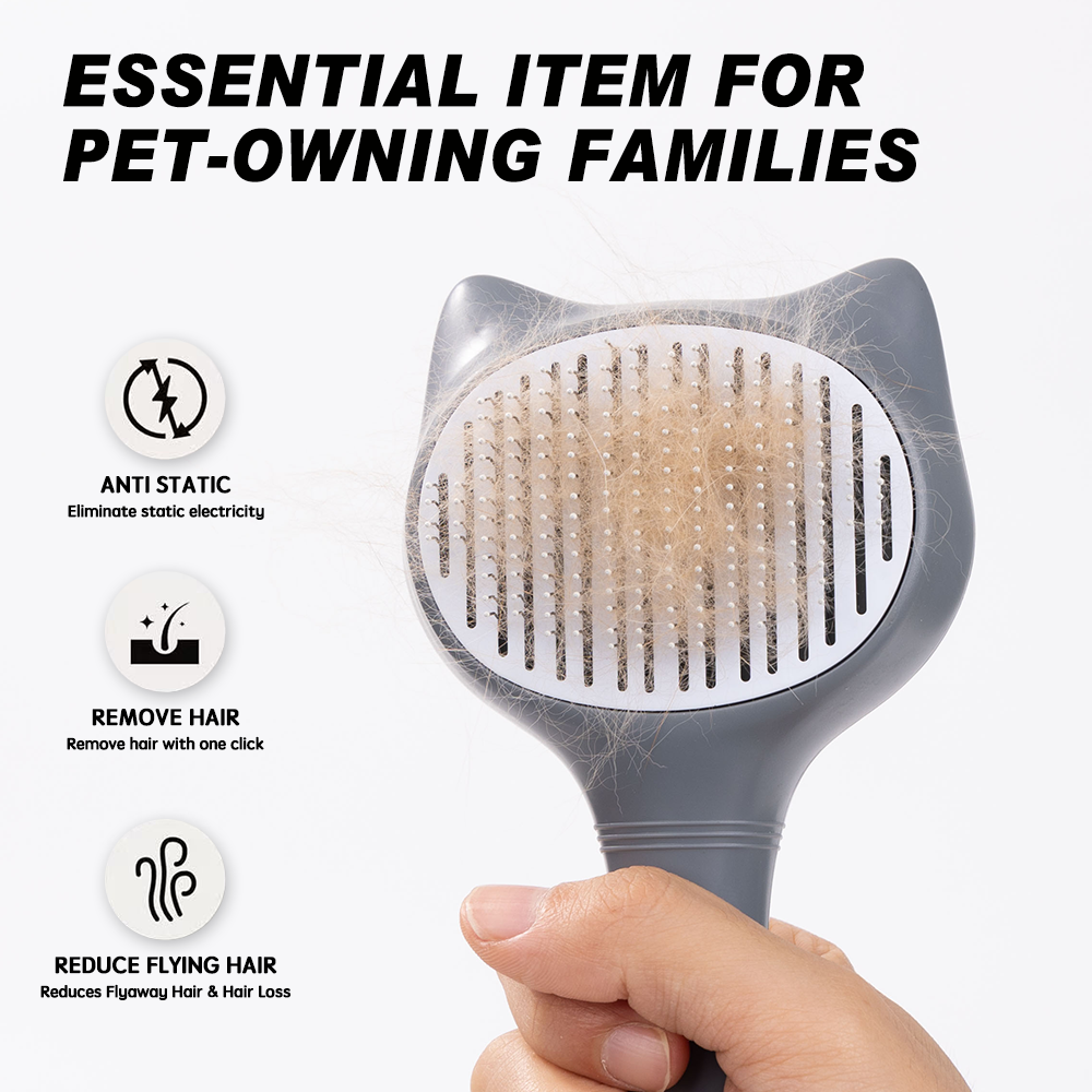 UNIQ PETS GROOMING BEAUTYCARE Cat-Shaped Comb Grey