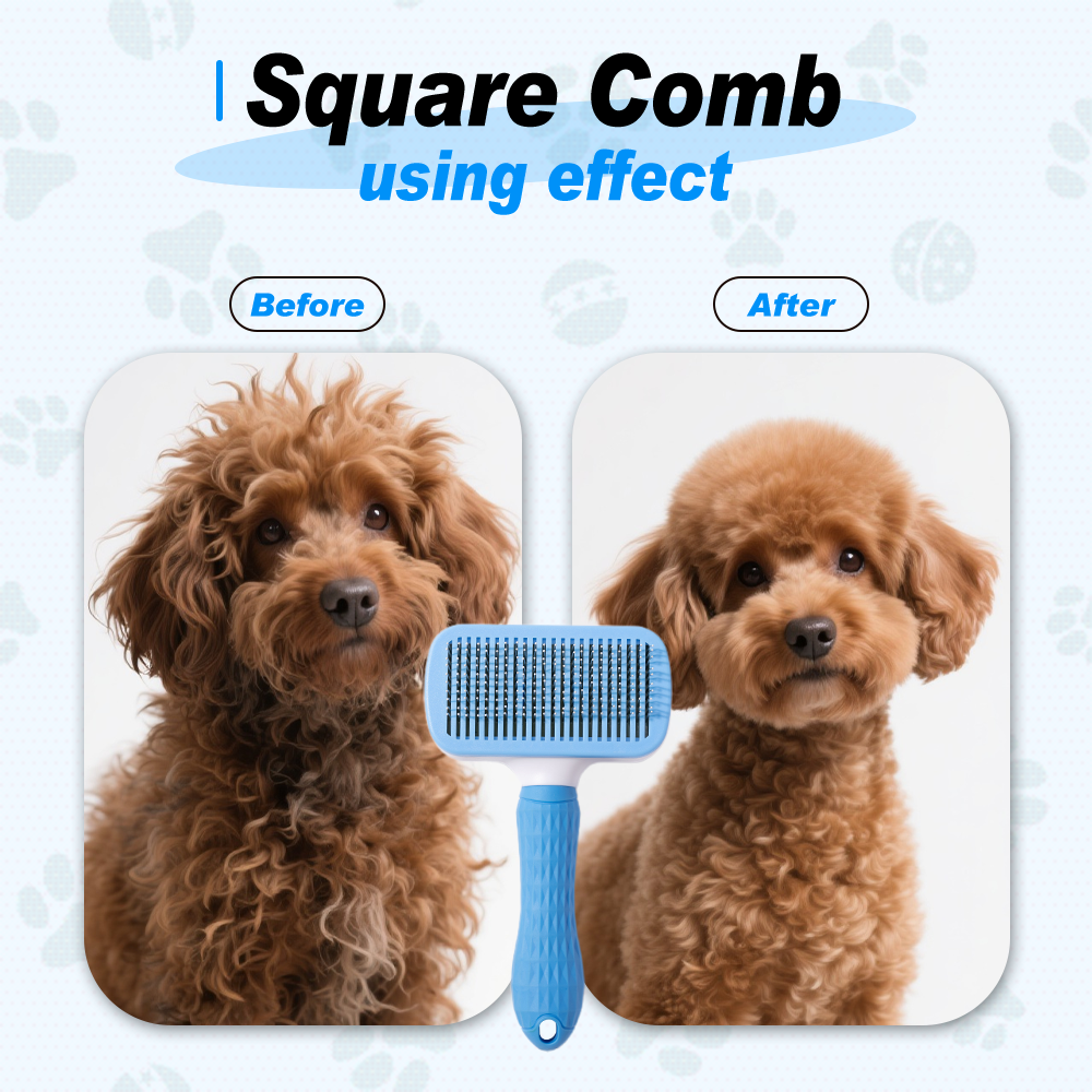 UNIQ PETS GROOMING BEAUTY CARE Square Comb Blue