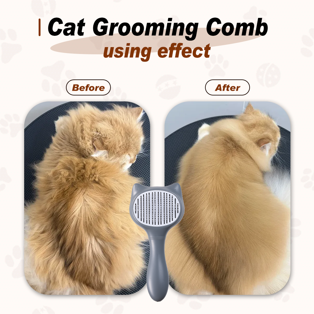 UNIQ PETS GROOMING BEAUTYCARE Cat-Shaped Comb Grey