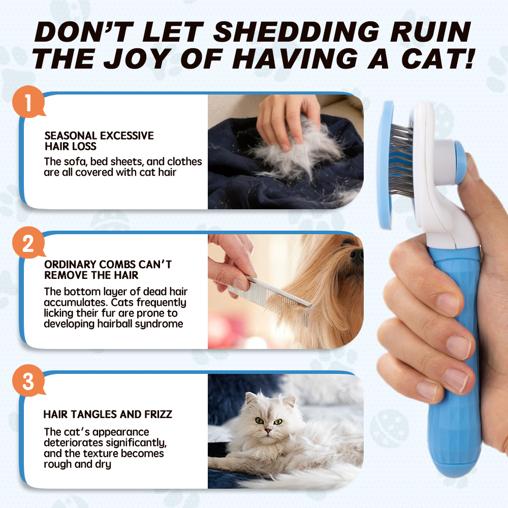UNIQ PETS GROOMING BEAUTY CARE Square Comb Blue