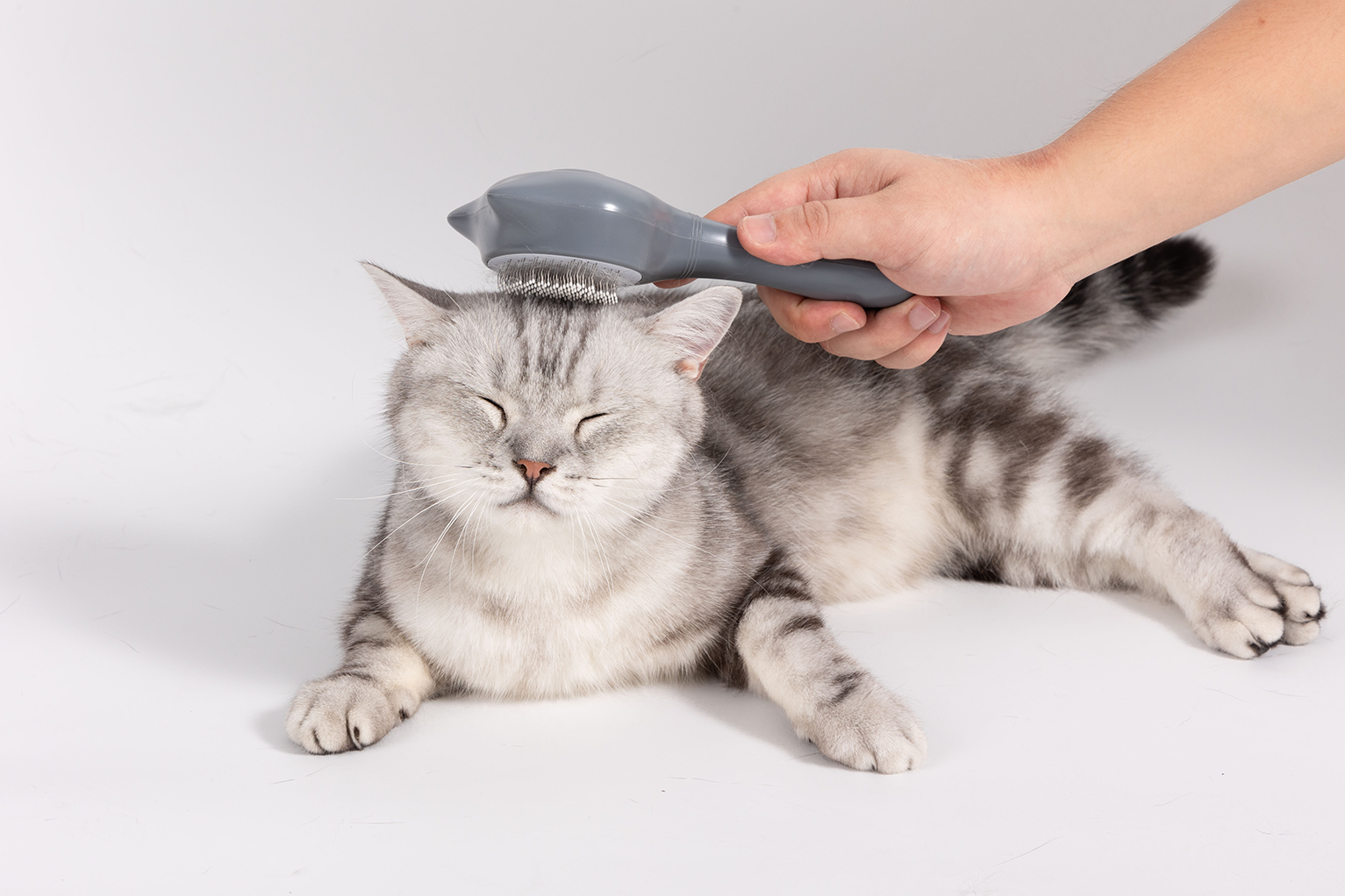 UNIQ PETS GROOMING BEAUTYCARE Cat-Shaped Comb Grey