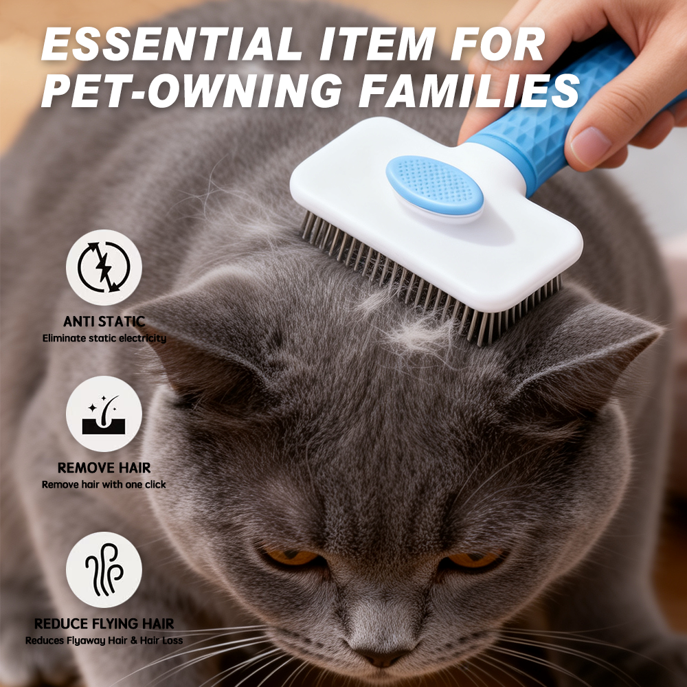 UNIQ PETS GROOMING BEAUTY CARE Square Comb Blue
