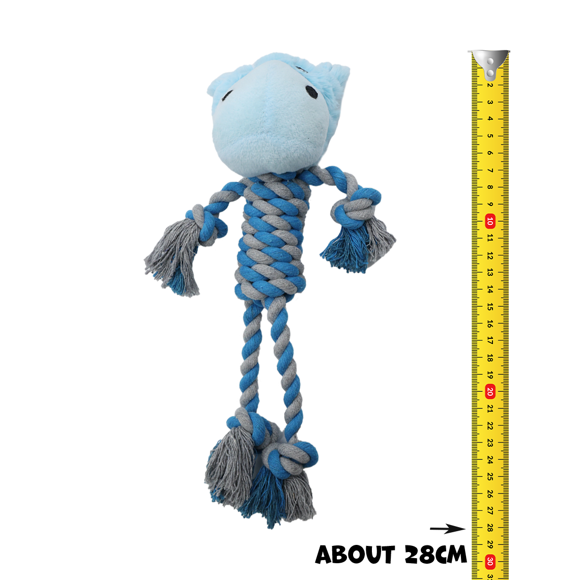 UNIQ PETS PLUSH DOG TOY WATER FRIENDS Hippo with Ropes and Squeaker