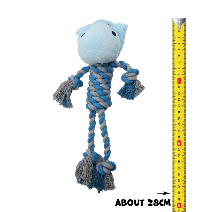 UNIQ PETS PLUSH DOG TOY WATER FRIENDS Hippo with Ropes and Squeaker