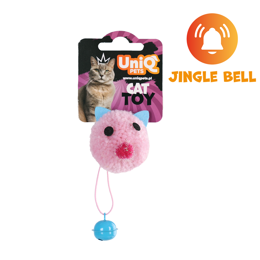 UNIQ PETS CAT TOY MOUSEHUNT Plush Mouse Ball with Bell 5cm (Random Colour)