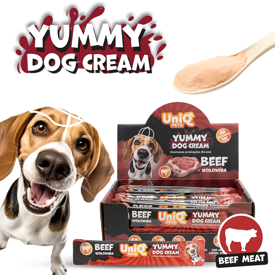 UNIQ PETS Yummy Dog Cream with Beef