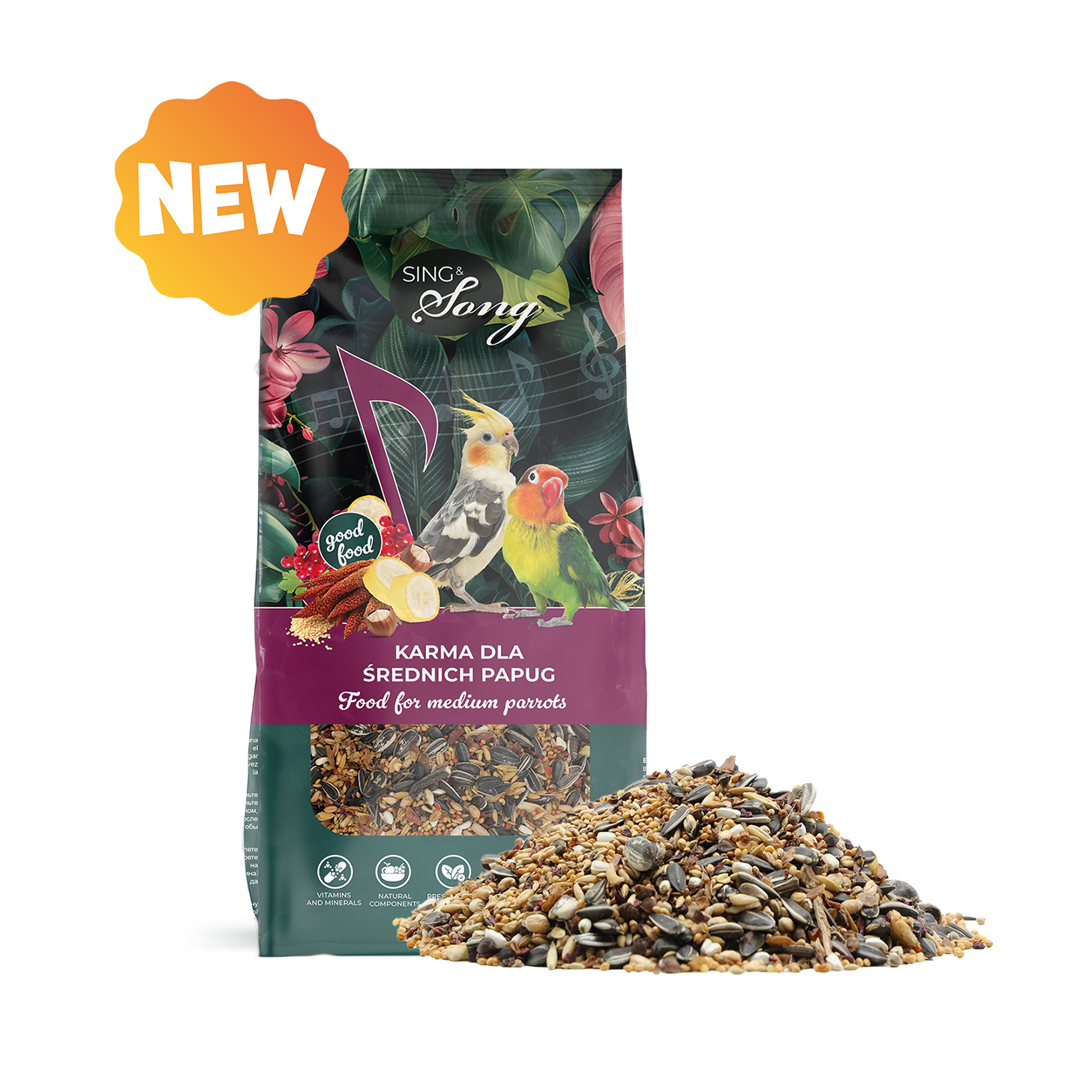 SING&SONG WILDWINGS FOOD For Medium Parrots 500g