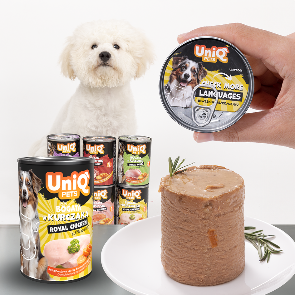 UNIQ PETS Dog Tin Food Royal Chicken 375g