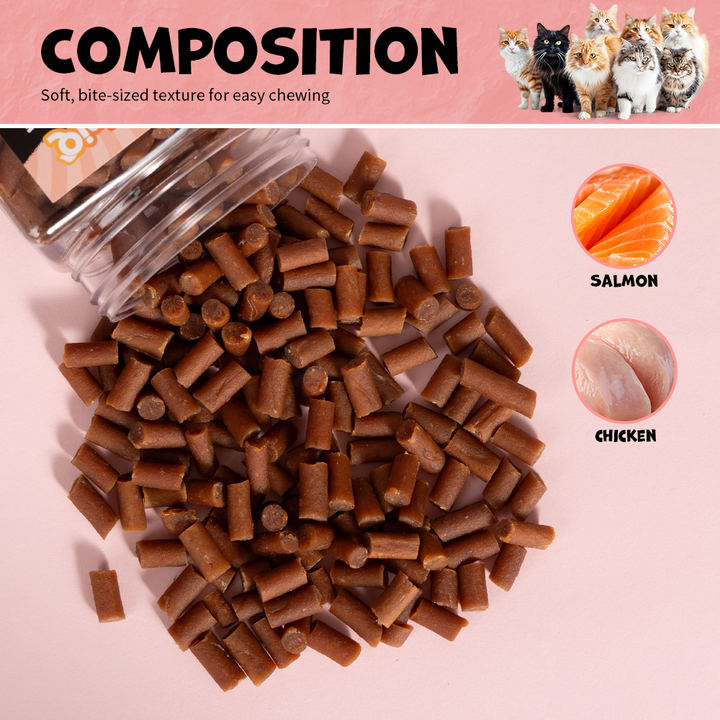 UNIQ PETS CAT SNACKS PURRY Salmon Cube Jar 200g
