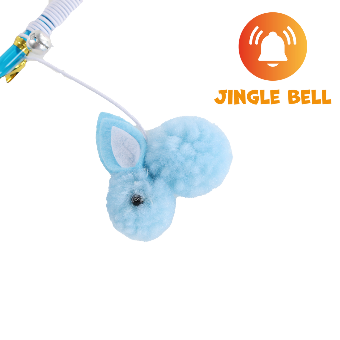 UNIQ PETS CAT TOY SWISHY Plastic Fishing Rod with Plush Rabbit on Rope 30-75cm (Random Colour)
