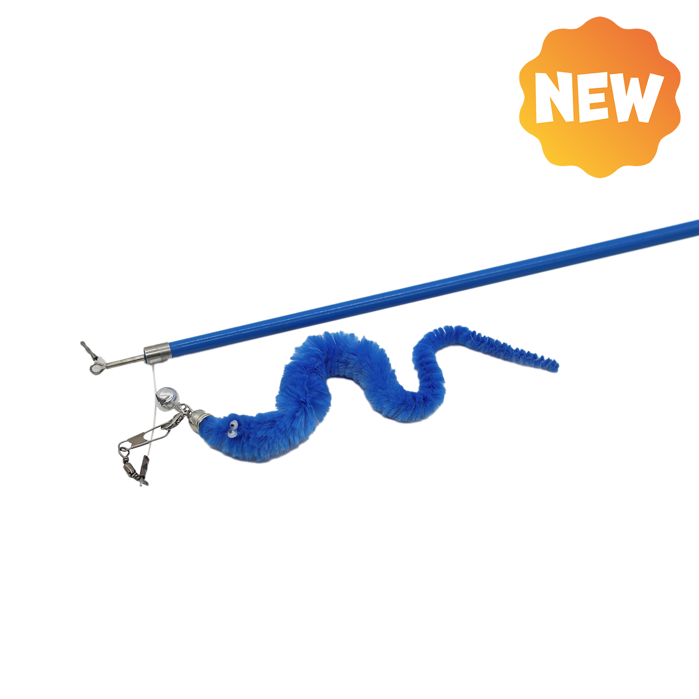 UNIQ PETS CAT TOY SWISHY Telescopic Fishing Rod with Caterpillar 100-179cm (Random Colour)