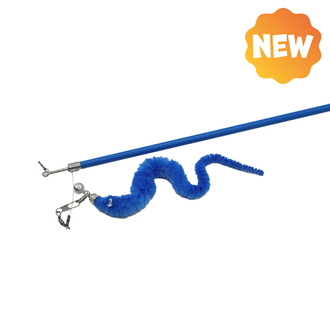 UNIQ PETS CAT TOY SWISHY Telescopic Fishing Rod with Caterpillar 100-179cm (Random Colour)