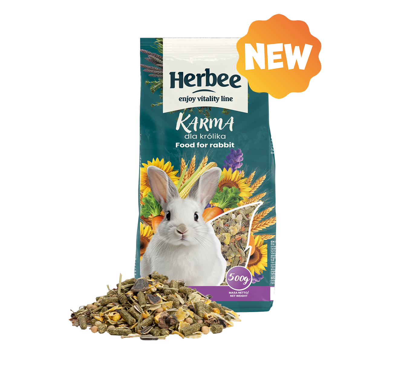 HERBEE RODENSROOT FOOD For Rabbit 500g
