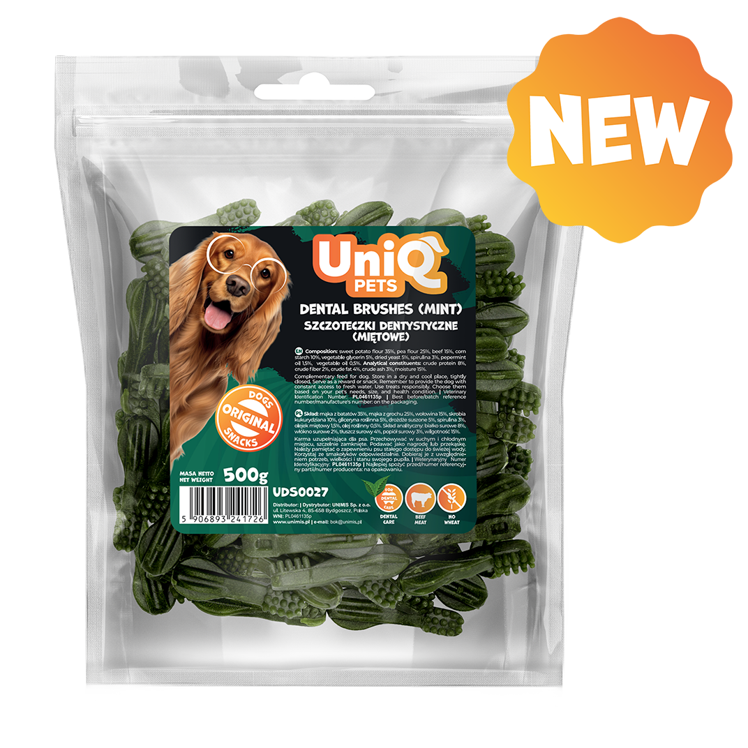 UNIQ PETS DOG SNACKS DENTAL Dental Brushes Mint 500g