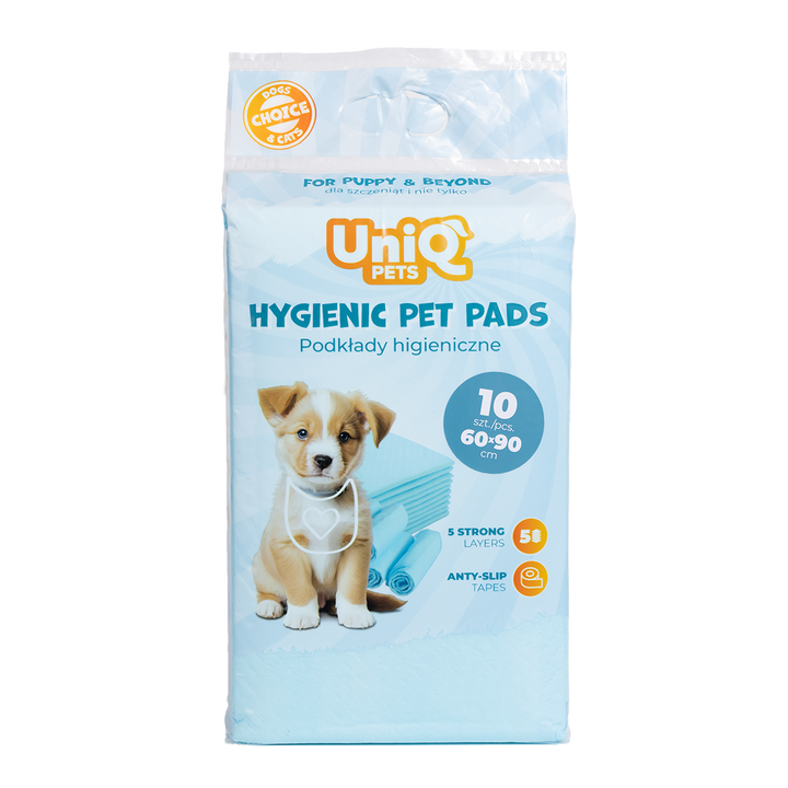 UNIQ PETS HYGIENIC PET PADS 60x90cm Blue, 10pcs/Bag