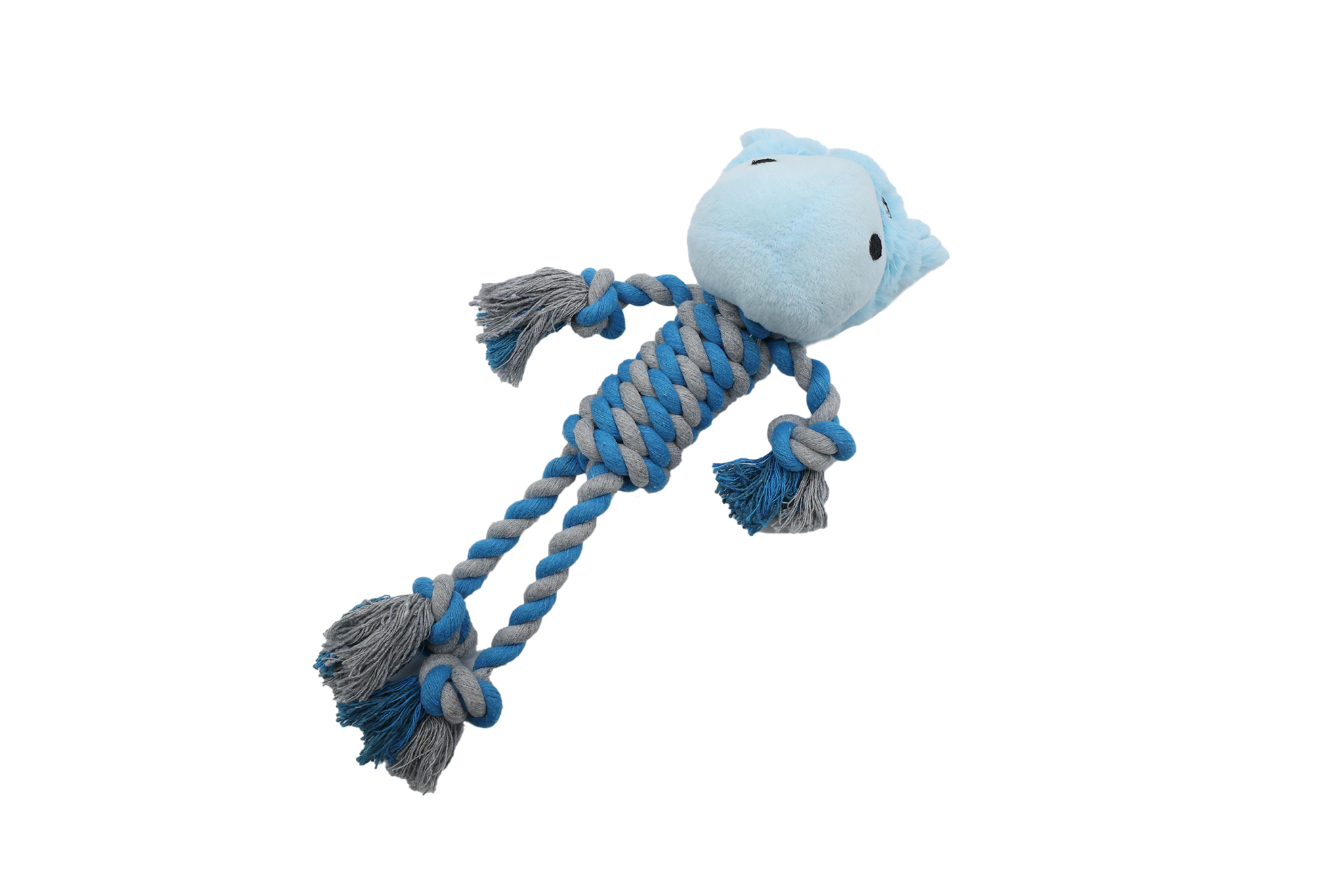 UNIQ PETS PLUSH DOG TOY WATER FRIENDS Hippo with Ropes and Squeaker