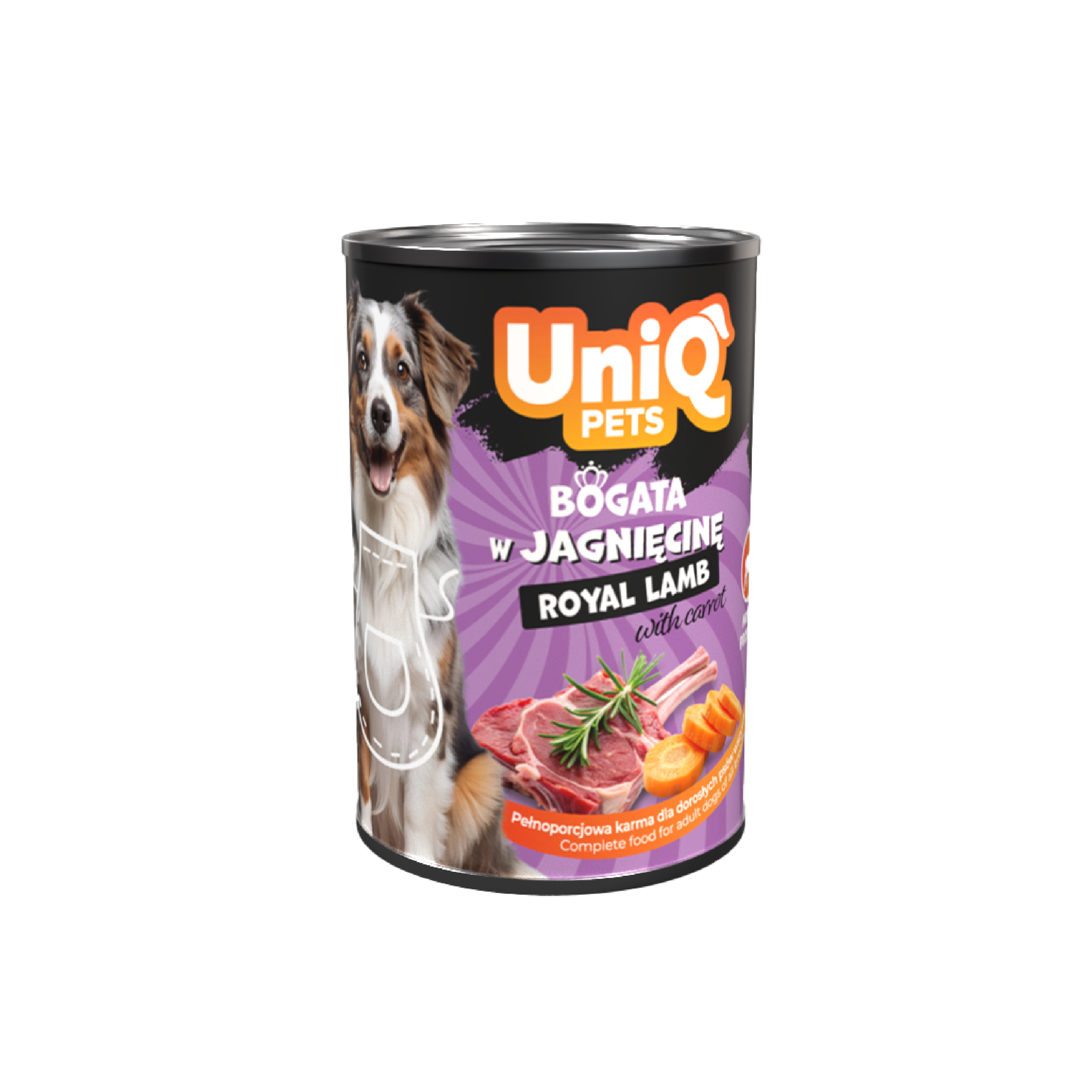 UNIQ PETS Dog Tin Food Royal Lamb 375g