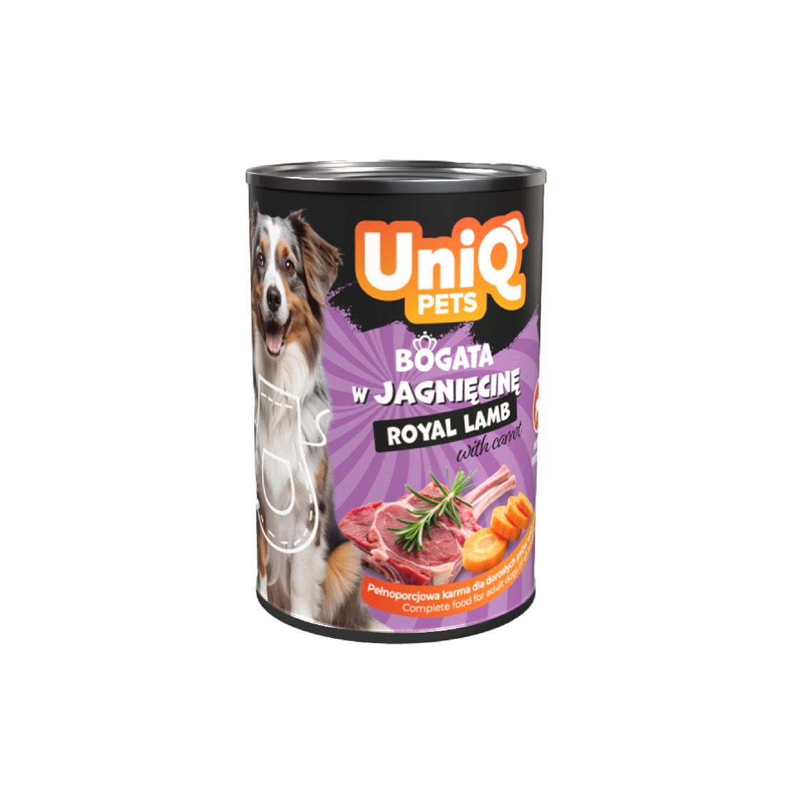 UNIQ PETS Dog Tin Food Royal Lamb 375g