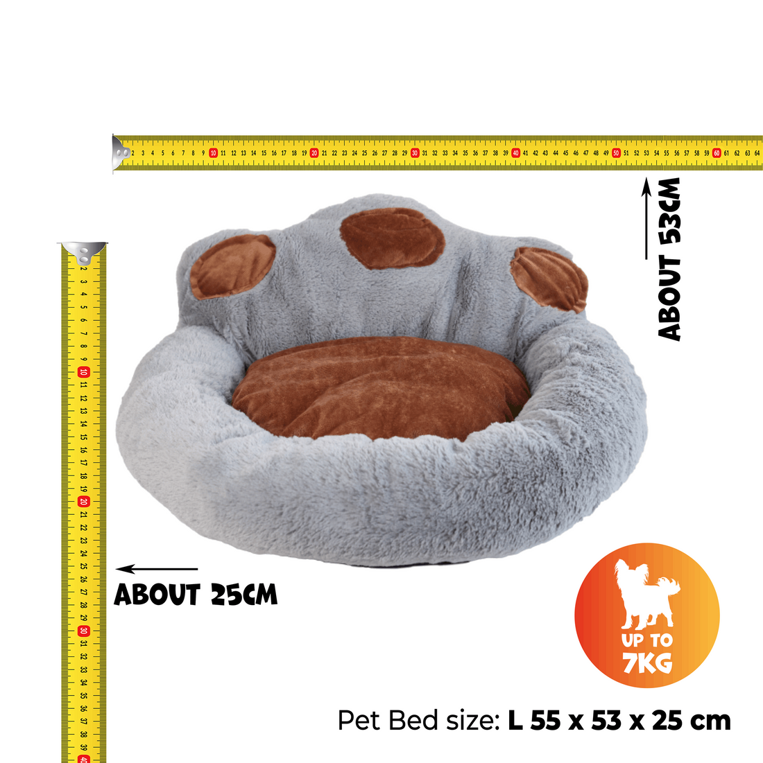 UNIQ PETS BED COMFYRING CLAW Grey L 55x53x25cm up to 7kg