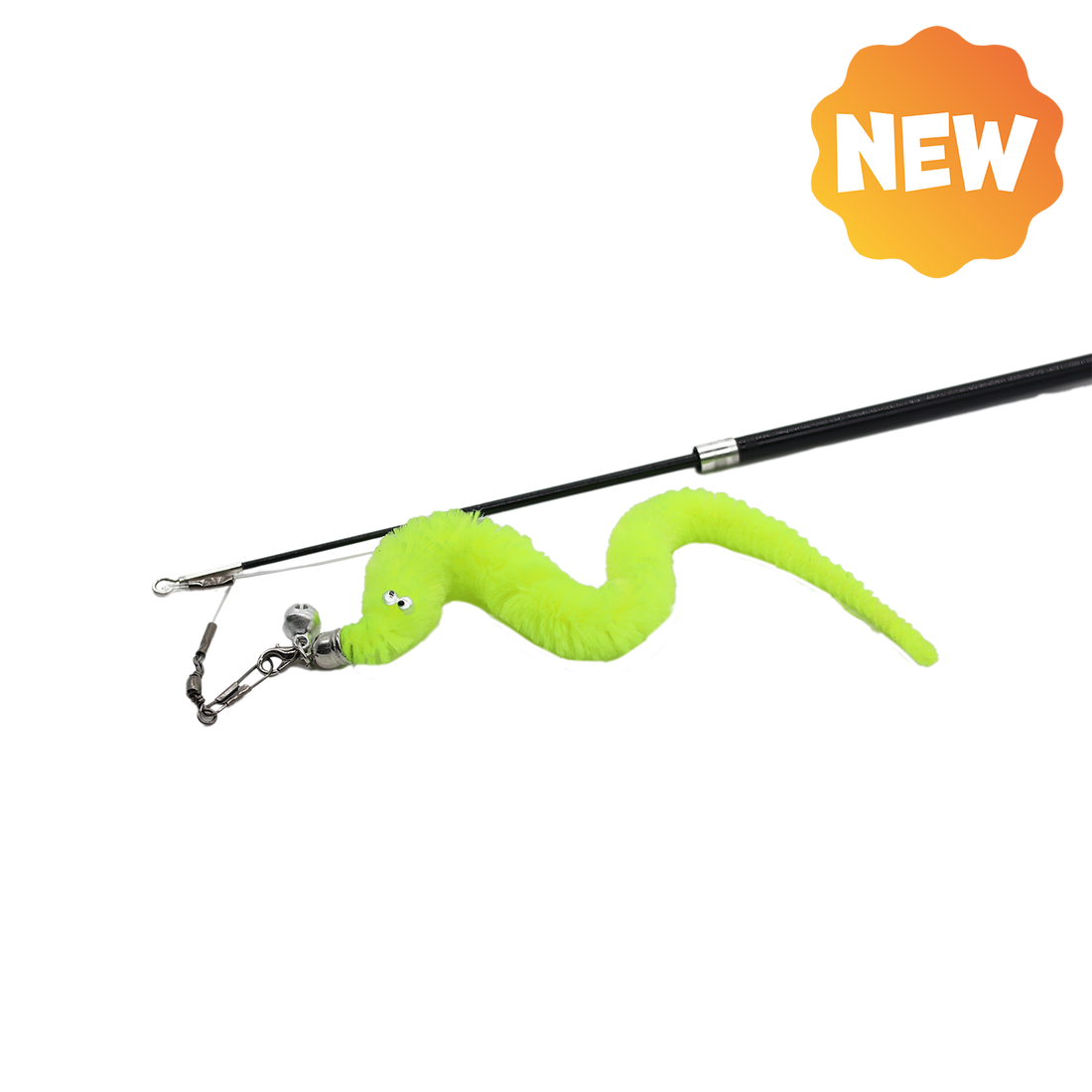 UNIQ PETS CAT TOY SWISHY Telescopic Fishing Rod with Caterpillar 100-179cm (Random Colour)