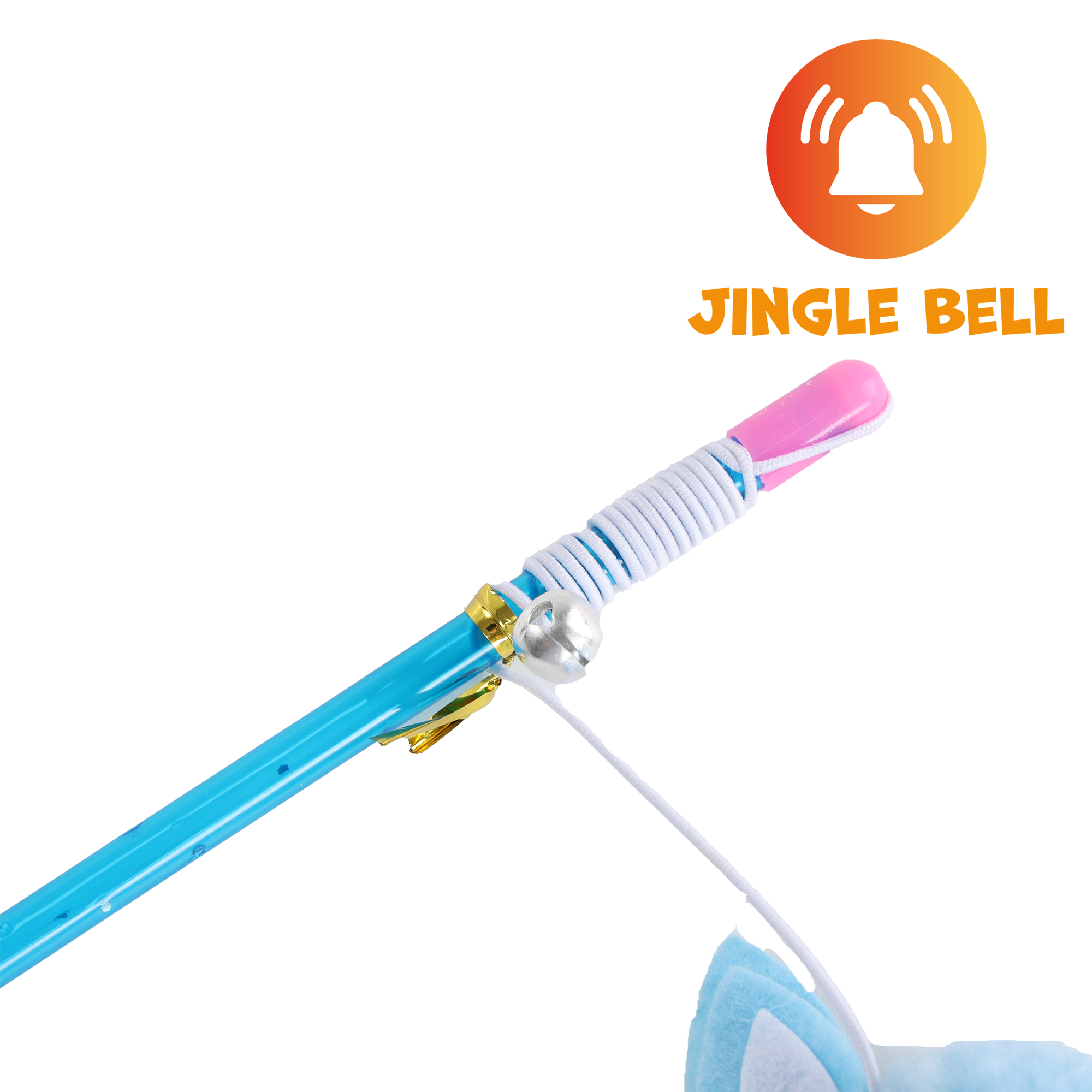 UNIQ PETS CAT TOY SWISHY Plastic Fishing Rod with Plush Rabbit on Rope 30-75cm (Random Colour)