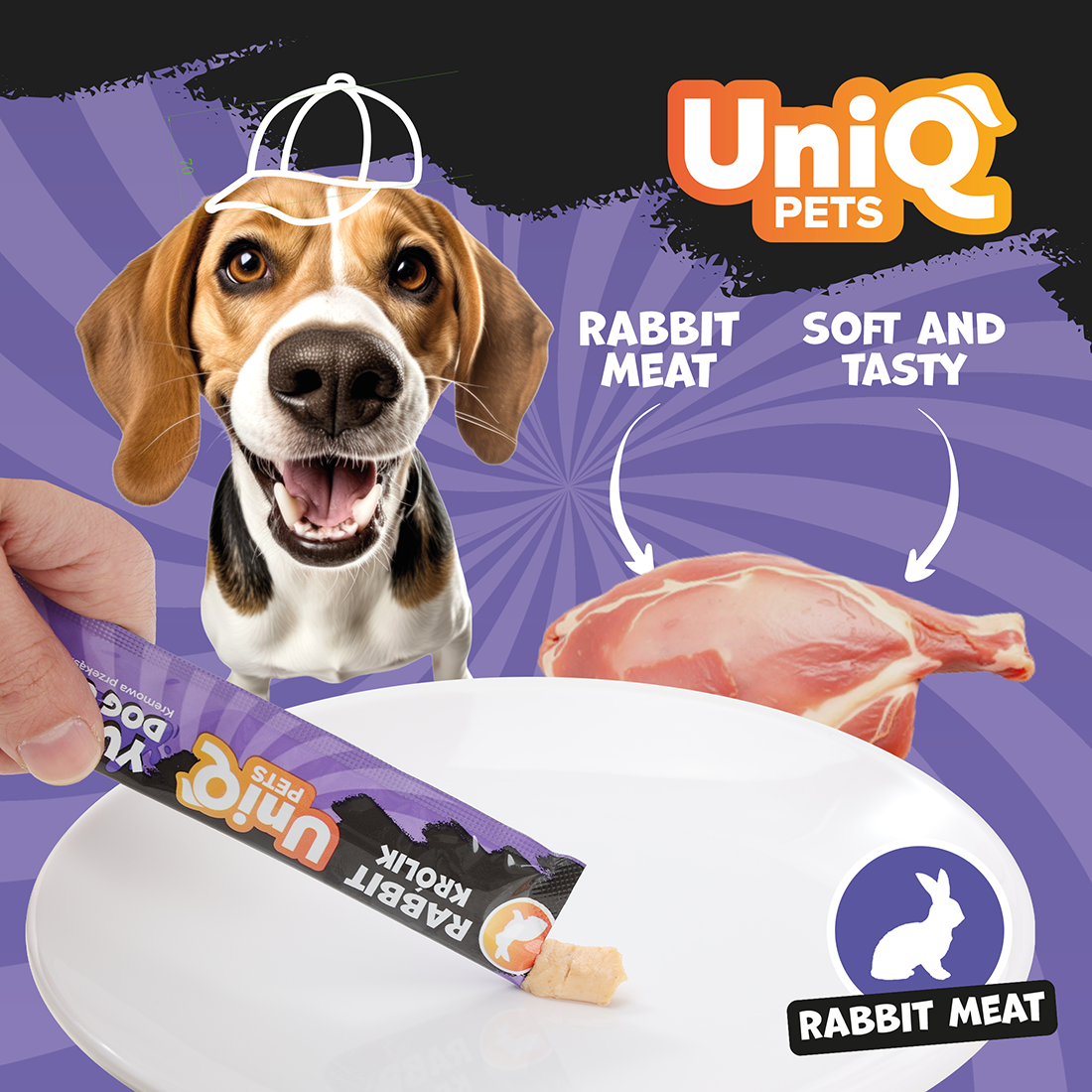 UNIQ PETS Yummy Dog Cream with Rabbit 15g