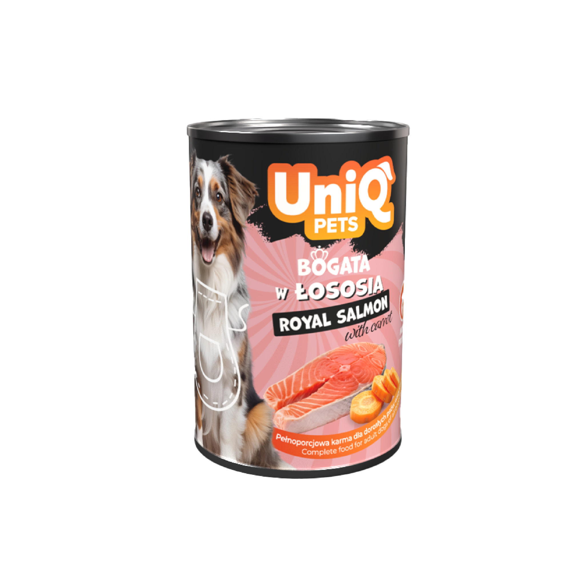 UNIQ PETS Dog Tin Food Royal Salmon 375g