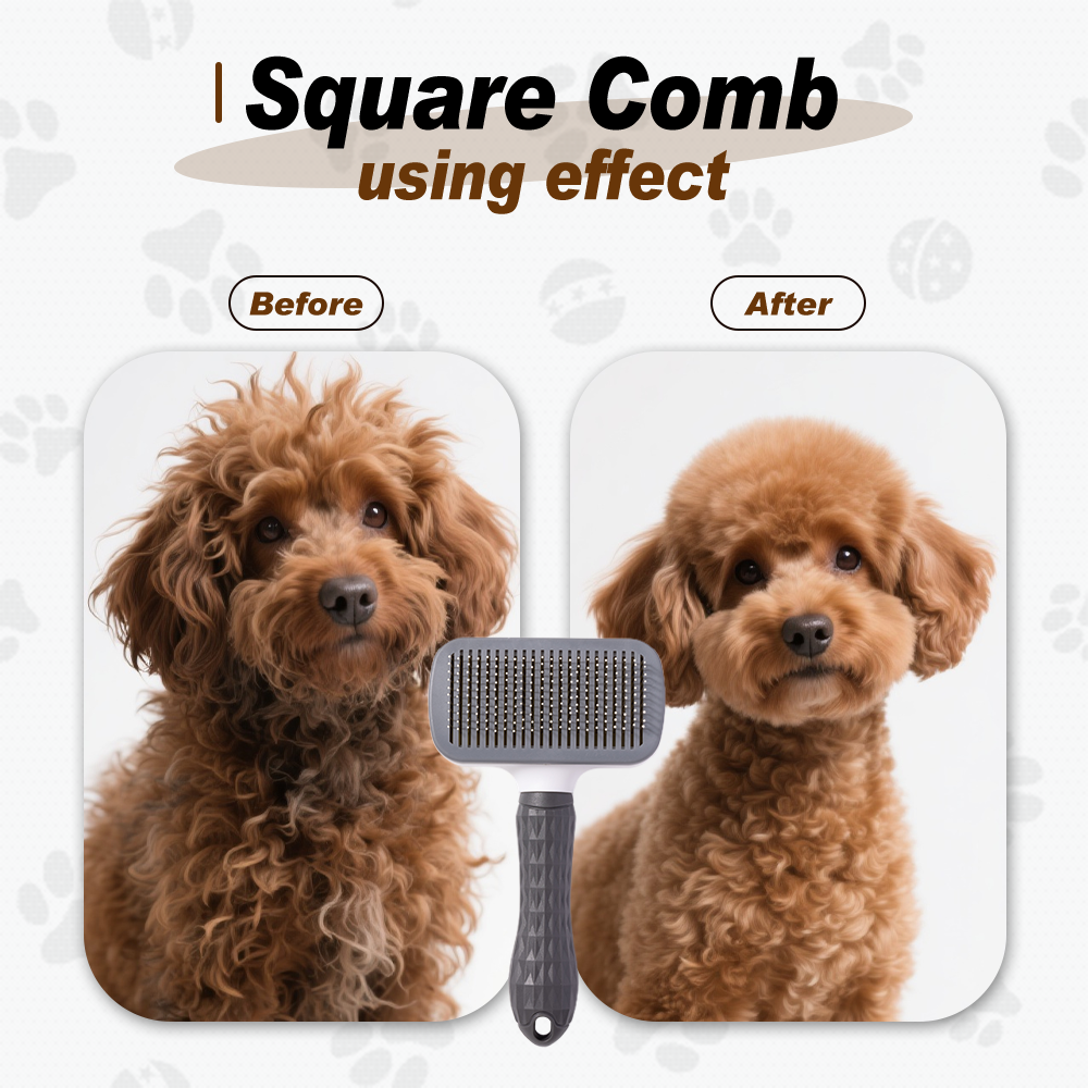 UNIQ PETS GROOMING BEAUTY CARE Square Comb Grey