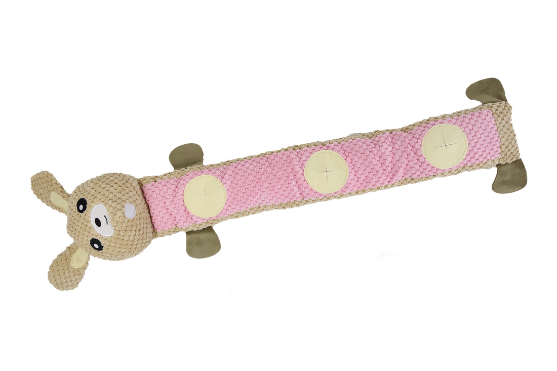 UNIQ PETS PLUSH DOG TOY SNIFFIES FRIENDS Long Stretchable Rabbit with Squeaker