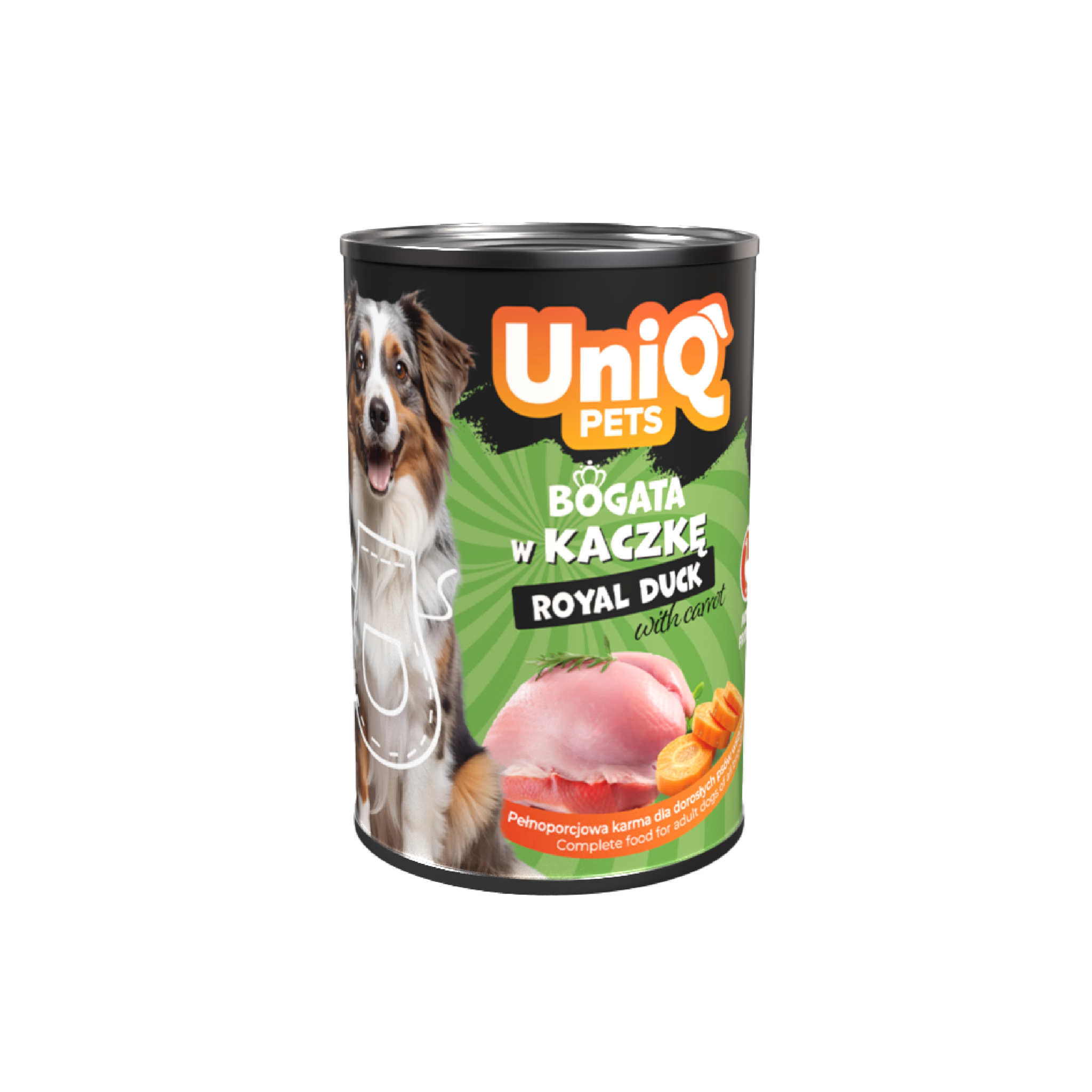 UNIQ PETS Dog Tin Food Royal Duck 375g