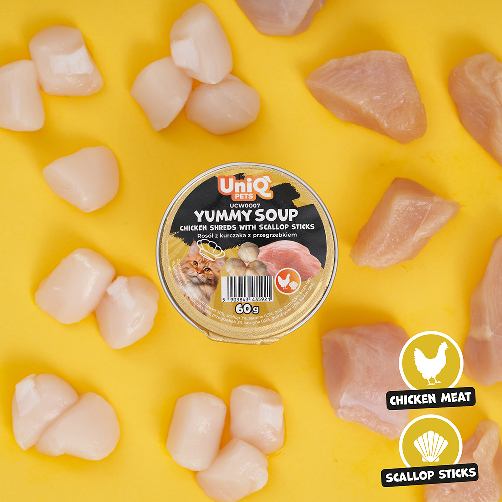 Uniq Cat Wet Food Chicken & Scallop Sticks Soup 60g