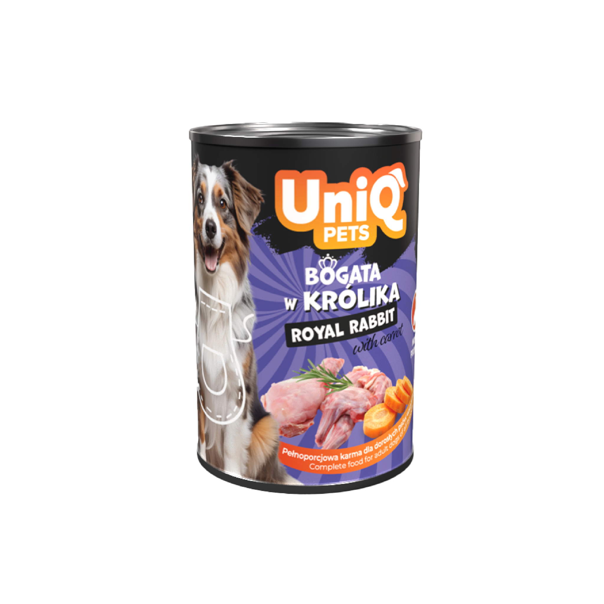 UNIQ PETS Dog Wet Food Royal Rabbit 375g