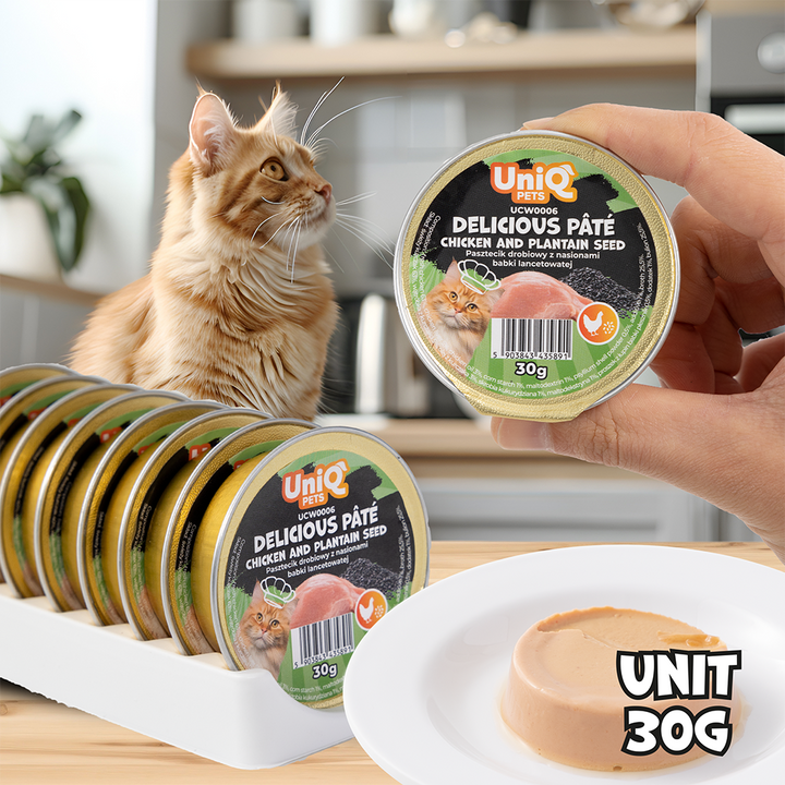 Uniq Pets Cat Wet Food Chicken & Psyllium Pate 30g