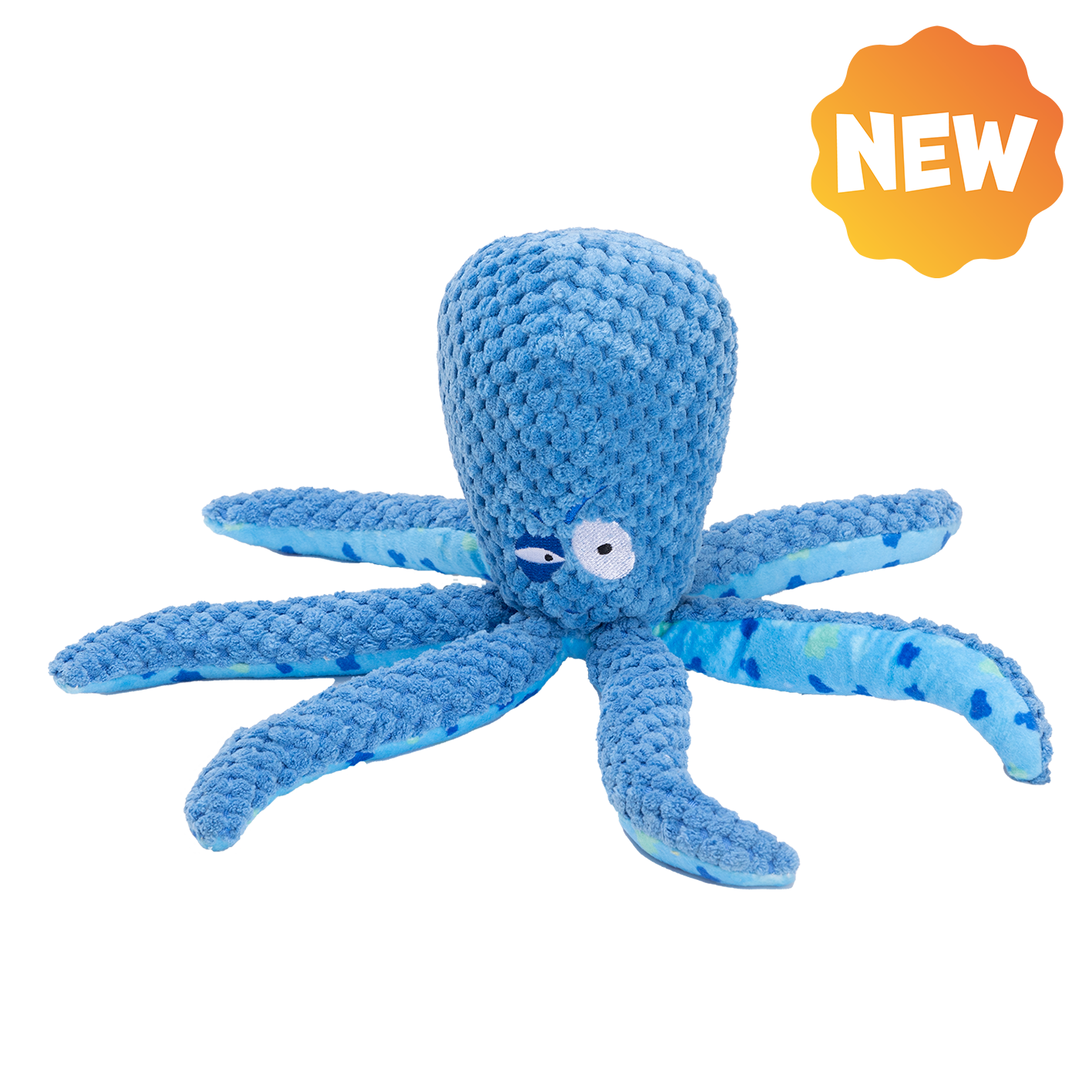 UNIQ PETS PLUSH DOG TOY WATER FRIENDS Blue Octopus with a Squeaker