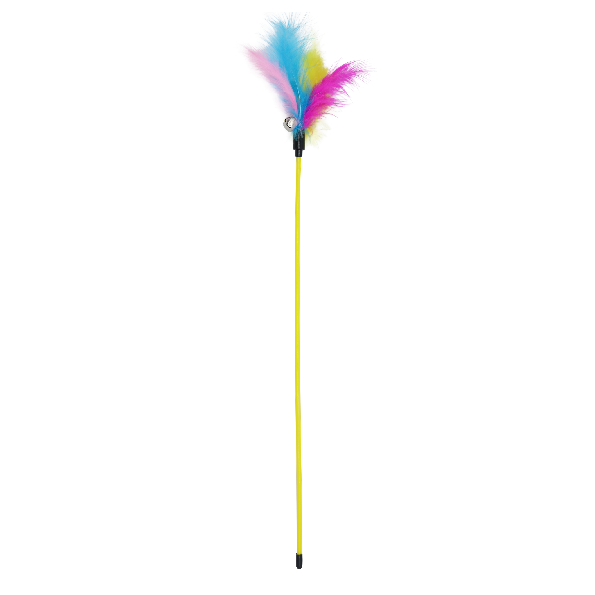 UNIQ PETS CAT TOY SWISHY Fishing Rod with Colorful Feather and Bell 55-58cm (Random Colour)